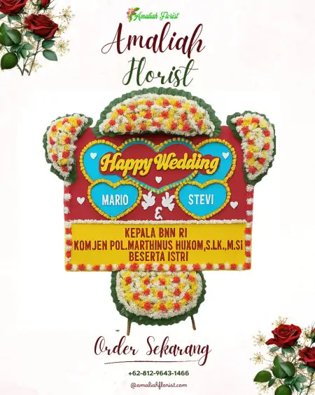 Papan Bunga Pernikahan Lambangkuning
